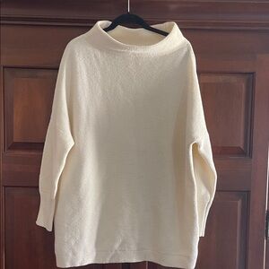 Free People Cream Cowl Neck Sweater